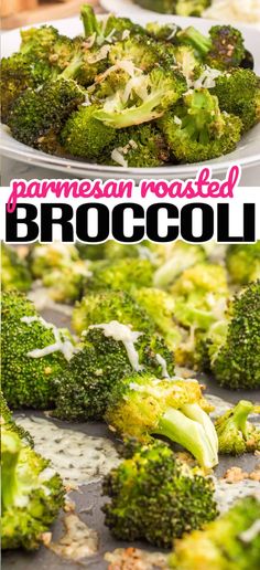 broccoli with parmesan toasted on top