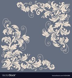 an elegant wallpaper design with white flowers and leaves on a blue background stock photo