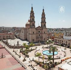 an aerial view of the cathedral and surrounding buildings