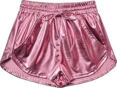 Shiny Bottoms For Spring Night Out, Metallic Shiny Pants For Summer, Metallic Shiny Summer Pants, Trendy Metallic Summer Pants, Metallic Shiny Bottoms For Spring, Casual Shiny Metallic Bottoms, Trendy Metallic Bottoms For Spring, Shiny Shorts For Summer Party, Shiny Shorts For Summer Night Out