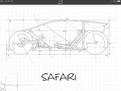 a drawing of a car with the word safari on it