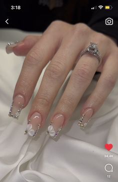 Ongles Beiges, Quince Nails, Beige Nails, Colored Acrylic Nails, Girly Acrylic Nails, Long Acrylic Nails Coffin, Long Square Acrylic Nails, Bling Acrylic Nails