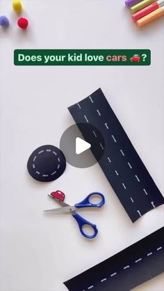 a video demonstrating how to make a car out of construction paper and scissors with the words does your kid love cars?