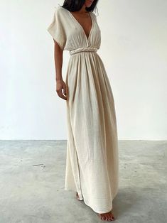 Greek Goddess Dress, Long Summer Dress, Look Boho Chic, Goddess Dress, Bohemian Summer, Dress Bridesmaid, Beige Dresses, Long Summer Dresses, Dress Boho