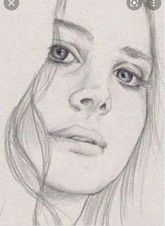 a pencil drawing of a woman's face