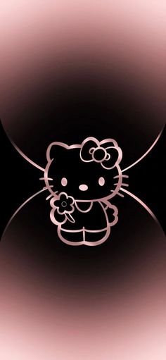 an image of a hello kitty wallpaper in black and pink colors with the word hello kitty on it