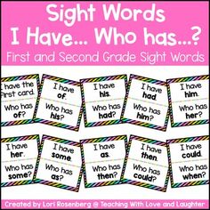 sight words i have who has? first and second grade sight words