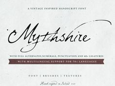 an old fashioned font that has been used to create the logo for myrthshive