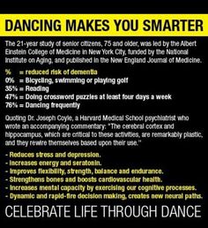 a poster with the words dancing makes you smarter