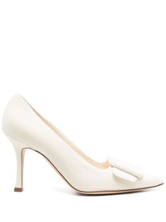 ivory white velvet 90mm high stiletto heel decorative buckle detail pointed toe branded leather insole leather outsole White Calf Leather Heels With 4-inch Heel, Evening Cream Calf Leather Heels, Cream Calf Leather Heels For Evening, Timeless High Heel Calf Leather Heels, Timeless Calf Leather High Heels, White Calf Leather Heels For Evening, Cream High Heel Calf Leather Heels, Cream Calf Leather High Heels, White Calf Leather Heels With Deep Heel Cup