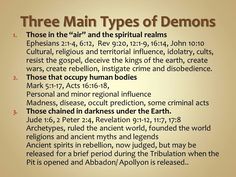 three main types of demonss 1 those in the iar and the spiritaleals