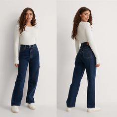 Levi's Highest High Rise Yet The Ribcage Jeanwith Its Soaring 12-Inch Risehas Become A Hip-Slimming, Waist-Defining, Leg-Lengthening Obsession This Fit Will Show Off Your Figure And Make You Feel As Amazing As You Look Sustainably Made With Tencel Fabric For Reduced Environmental Impact Style # 726930072 Color: Noe Dark Mineral - Dark Indigo Slim Through Your Hip Straight Leg Opening: 17" Super High Rise: 12" (Front) 79% Cotton, 21% Tencel Lyocell Midweight Button Fly 5-Pocket Styling