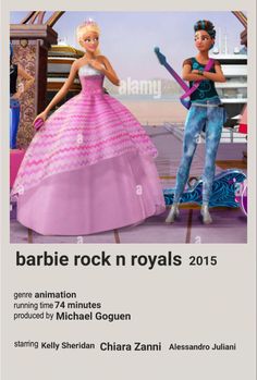 barbie and the rockers movie poster for barbie rock'n royals 2013 - stock image