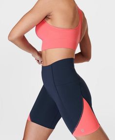 Our high-waisted workout shorts designed for extra support and coverage. Stretchy fabric is sweat-wicking and quick-drying. Super high-waisted, bum-sculpting design with two side pockets. Bonded waistband for extra compression and flattering seamlines for a streamlined look. Perfect for gym workouts and studio classes. Inseam length: 15cm / 6". Model wears size S and is 178cm/5'10" tall. Style Code: SB9313Colour: Navy Blue Waist Workout, Sweaty Betty, Running Leggings, Yoga Shorts, Designer Shorts, Running Shorts, Gym Women, Printed Leggings, Yoga Clothes