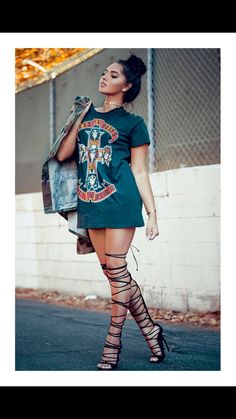 Concert Outfit Summer, Concert Outfit Ideas, Instagram Baddie, Rock Chic, Dress Outfit, Classy Women, Looks Style, Fashion Killa, Street Styles