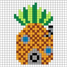 a cross stitch pattern with a pineapple in the shape of a face on a white background