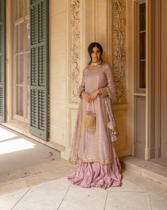 Violet Outfit | Ayla Noor NY Sharara Outfit, Sharara Outfits, Marriage Clothes, Desi Dress, Shadi Dresses, Magical Dress, Add Sleeves, Pakistani Wedding Dress, Desi Fashion Casual