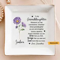 This jewelry dish is a unique and thoughtful way to add a special touch in home. It can be used as a decorative item which is full of sophistication and simplicity, it is sure to be a family favorite. It will be a sweet and sentimental gift for your loved ones on any occasion. Product details: Size: 3.9×3.9×1 in (10x10x2.5 cm) Material: Made of high-quality glazed ceramic. Features: Can be used to decorate your home's desk, table, shelf, cabinet, kitchen, and other places. Best Grandma Ever, Gift For Granddaughter, Gifts For Expecting Parents, Shelf Cabinet, Best Grandma, Cabinet Kitchen, Table Shelf, Gifts For Horse Lovers, Son Gift