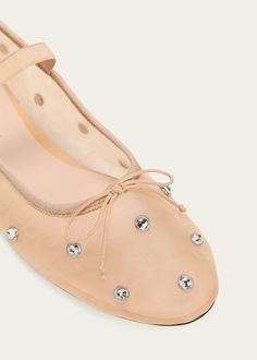 Loeffler Randall Leonie Crystal Mesh Ballerina Flats - Bergdorf Goodman Spring Formal Embellished Ballet Flats, Elegant Mesh Ballet Flats, Elegant Evening Mesh Flats, Flats Outfit, Ballerina Shoes Flats, Loeffler Randall, Ballerina Flats, Bergdorf Goodman, Shoes Women