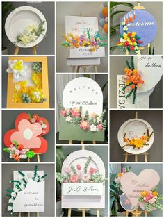 Cute birthday party decor inspo, Wedding party decorating ideas, kids birthday party decorating inspo, baby shower party decor ideas Wild Flower Backdrop, Sign Design Ideas, Flower Box Sign, Welcome Sign Design, Party Decorating Ideas, Floral Packaging, Cute Birthday Party, Wedding Welcome Board, Flower Bouquet Diy