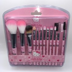 Brand New Set Of 12 Hello Kitty Makeup Kit For Kids, Travel Size Makeup Brushes, Sparkle Makeup, Kitty Makeup, Travel Size Makeup, Images Hello Kitty, Hello Kitty Baby, Travel Makeup Brushes, Hello Kitty Makeup