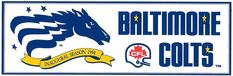 the baltimore colts logo is shown in blue and yellow