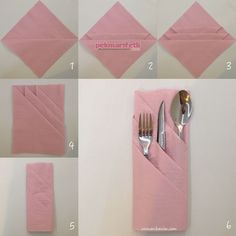 how to make napkins with forks and spoons in the shape of squares or rectangles