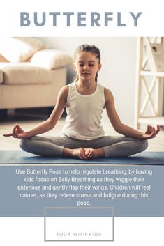 Yoga With Kids, Beginner Poses, Butterfly Pose, Yoga Flows, Yoga Breathing, Yoga Tutorial, Children's Activities