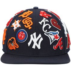 Show your love for America's pastime with this MLB Pro League hat from Pro Standard. Its embroidered graphics on the front panels leave no question that you're a die-hard baseball fan. Plus, the snapback closure makes securing the right fit simple, while its flat bill offers a classic, game-ready look. Officially licensed Structured fit Wipe clean with a damp cloth High Crown Snapback Flat bill Embroidered graphics with raised details Imported One size fits most Brand: Pro Standard Six-panel con Over The Calf Socks, Nba Hats, Baseball Fan, Calf Socks, Die Hard, Mens Navy, Fitted Hats, Snapback Hat, Snapback Hats