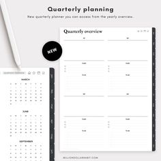 the printable weekly planner is shown next to a pen and paper on top of it