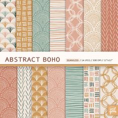 abstract boho digital paper pack