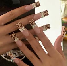 Wife Nails, Cheetah Print Nails, Print Nails, Unique Acrylic Nails, Mob Wife, Cat Nails, Nails 2024