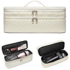 PRICES MAY VARY. 【Convenient and Protective】 - Hair tools travel bag safely store and carry your branded One-Step Hair Dryer/Volumizer/Styler with this double-layer travel carrying case. S hark flex style case provides excellent protection against scratches, bumps, and other damage during transportation. 【Water-Resistant Design】 - Hair bag Made of high quality material, the water-resistant material of the case ensures that your costly hair dryer/styler remains dry and protected even in wet conditions. No need to worry about accidental spills or moisture damage. 【Ample Storage Space】 - The styling tools & appliances case features a spacious main compartment with a double-layer design, allowing you to store your expensive hair dryer,your One-Step Hair Dryer/Volumizer/Styler along with its ac Rectangular Calf Hair Travel Bag, Dyson Airwrap Travel Case, Hair Tools Bag, Expensive Hair, Travel Size Hair Dryer, Hair Volumizer, Portable Leather Cosmetic Rectangular Case, Hair Dryer Styler, Hair Bag