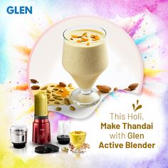 an advertisement for the geler with almonds and other ingredients in front of it