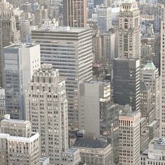 an aerial view of skyscrapers in new york city