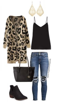 Fall Fashion Trends Women, Fall Trends Outfits, Leopard Print Cardigan, Top Jeans, Fashion For Women Over 40, Looks Black, Outfit Trends, Winter Trends, Fashion Week Street Style