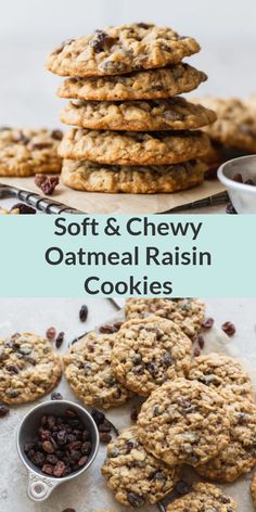 soft and chewy oatmeal raisin cookies