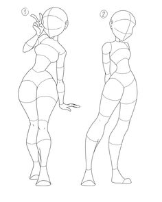 an outline drawing of a woman's back and side view, with her hands on her hips