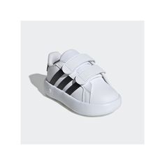 These kids' adidas sneakers offer a classic look that's always stylish. Click this FOOTWEAR GUIDE to find the perfect fit and more! TECHNOLOGIES & FEATURES The upper is made of soft and durable synthetic leather and the hook-and-loop straps make them easy to slip on and off A rubber cupsole makes them ideal for a variety of activitiesRECOMMENDED ACTIVITY WalkingDETAILS Synthetic leather upper Textile lining Synthetic outsole EVA midsole and footbed Round toe Flat outsole Spot clean Imported Size: 9 T. Color: White Black White. Gender: male. Age Group: toddler. Adidas Scratch-resistant Low-top Sneakers, Adidas Low-top Scratch-resistant Sneakers, White Non-slip Sneakers For Daycare, Toddler Adidas Sneakers, Infant Sneakers, Black Toddler Shoes, White Leather Baby Shoes, Adidas Grand Court, Shoe Size Chart