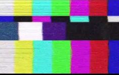 an old tv screen that has been colored in rainbows and black, with the television's color bars on it