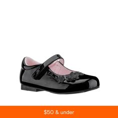 in stock Girls Dress Shoes, Floral Applique, Toddler Girls, Shoes Online, Kid Shoes, Black Shoes, Kids Shoes, Toddler Girl