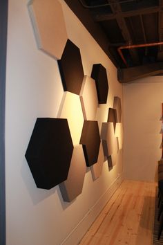 the wall is made up of hexagonal shapes