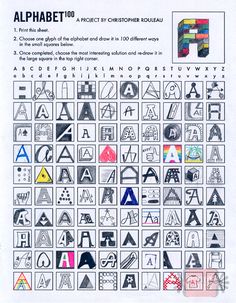 the alphabet is made up of different shapes and sizes