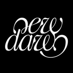 the word deey dare written in white ink on a black background with an inscription below it