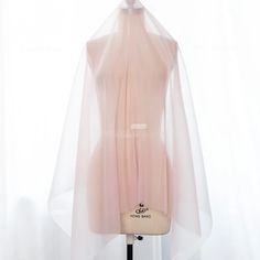 delicate sheer smooth flowing peach pink chiffon voile Metallic Fabric