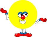 an image of a cartoon yellow ball with arms and legs holding two hands up in the air