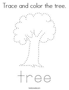 trace and color the tree worksheet for kids to practice letter recognition with this free printable