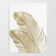 a gold palm leaf on white background throw blanket