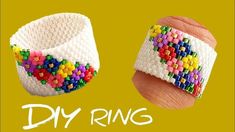 two different types of beaded bracelets are shown with the words diy ring