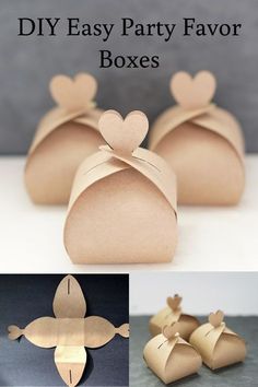 diy easy party favors that are made out of paper and cut into heart shapes